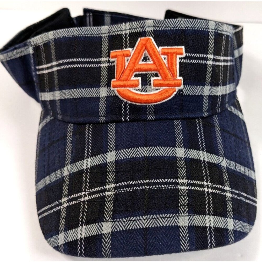 Auburn Tigers Top of the World Blue Plaid Visor Adjustable War Eagle NCAA
